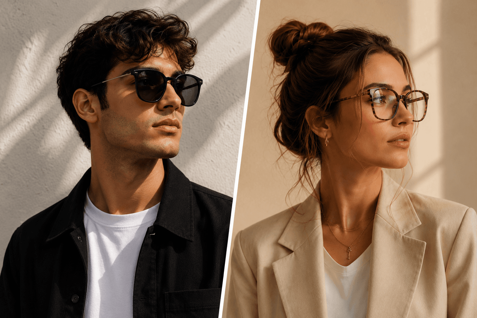 Model wearing WODOOH glasses